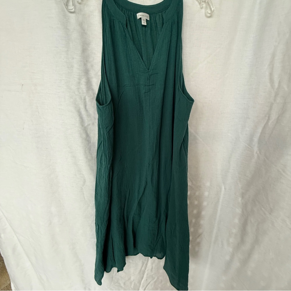 Garnet Hill Asymmetrical Green Sleeveless Dress